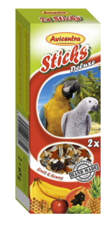 Avicentra Sticks Tyčinky deluxe s ovocem a medem pro velké papoušky